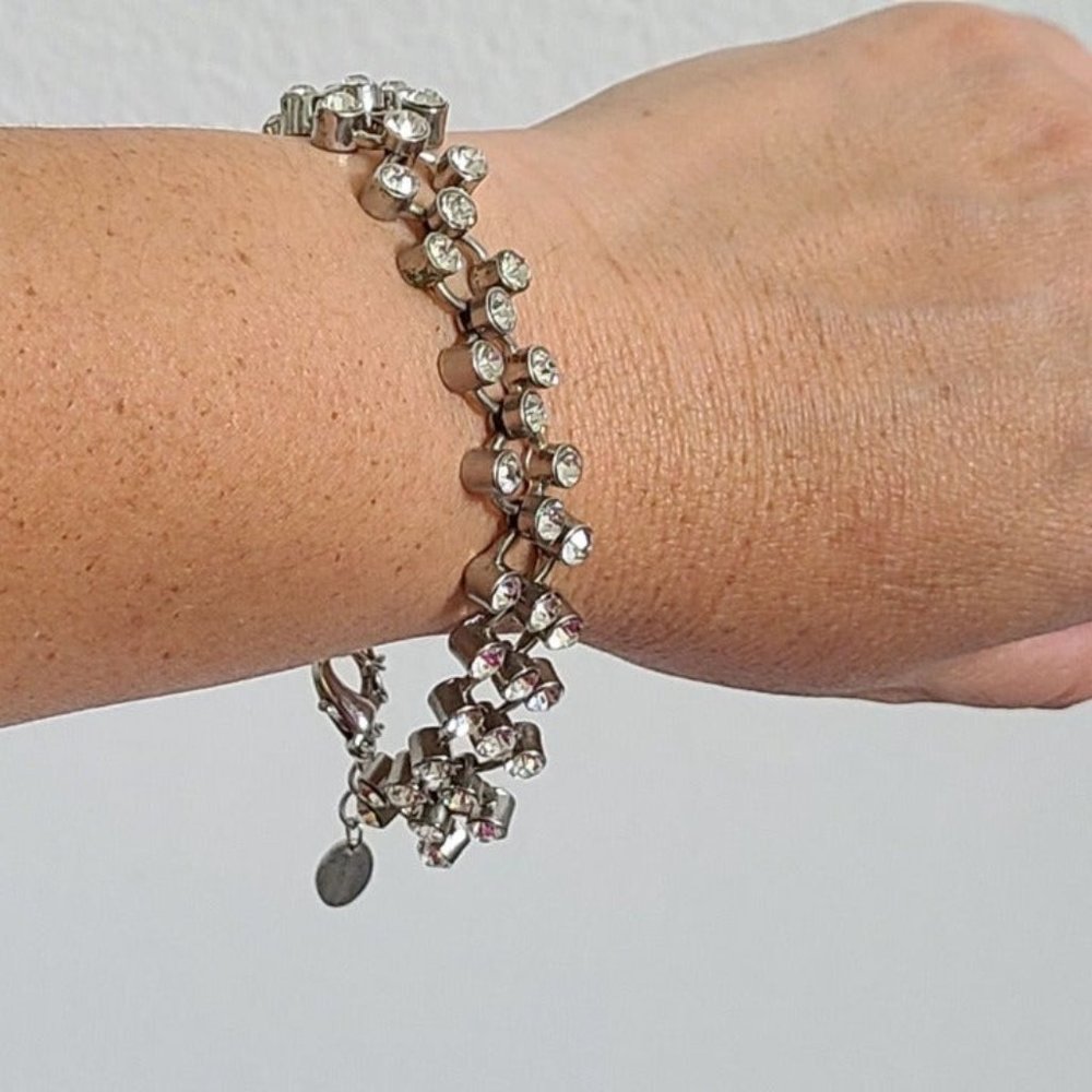 Claire's Rhinestone Zig Zag Chain Bracelet
